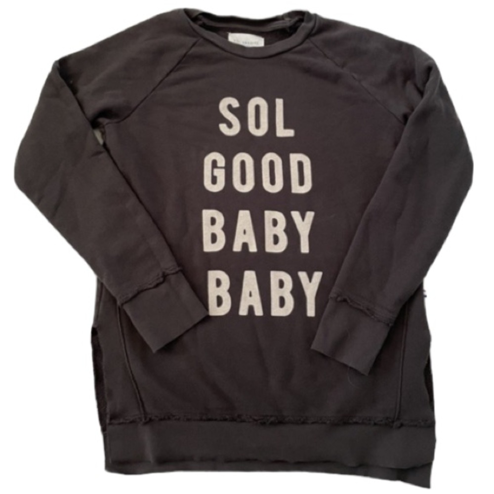 Sol Angeles Anthropologie Gray ‘Sol Good Baby Baby’ Crewneck Sweater